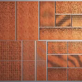 Brown Metal Background Wall With Perforated Textures And Various Patterns 3d model