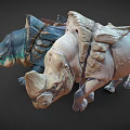 Colorful 3D Rendered Triceratops Models In Dynamic Running Poses With Detailed Textures