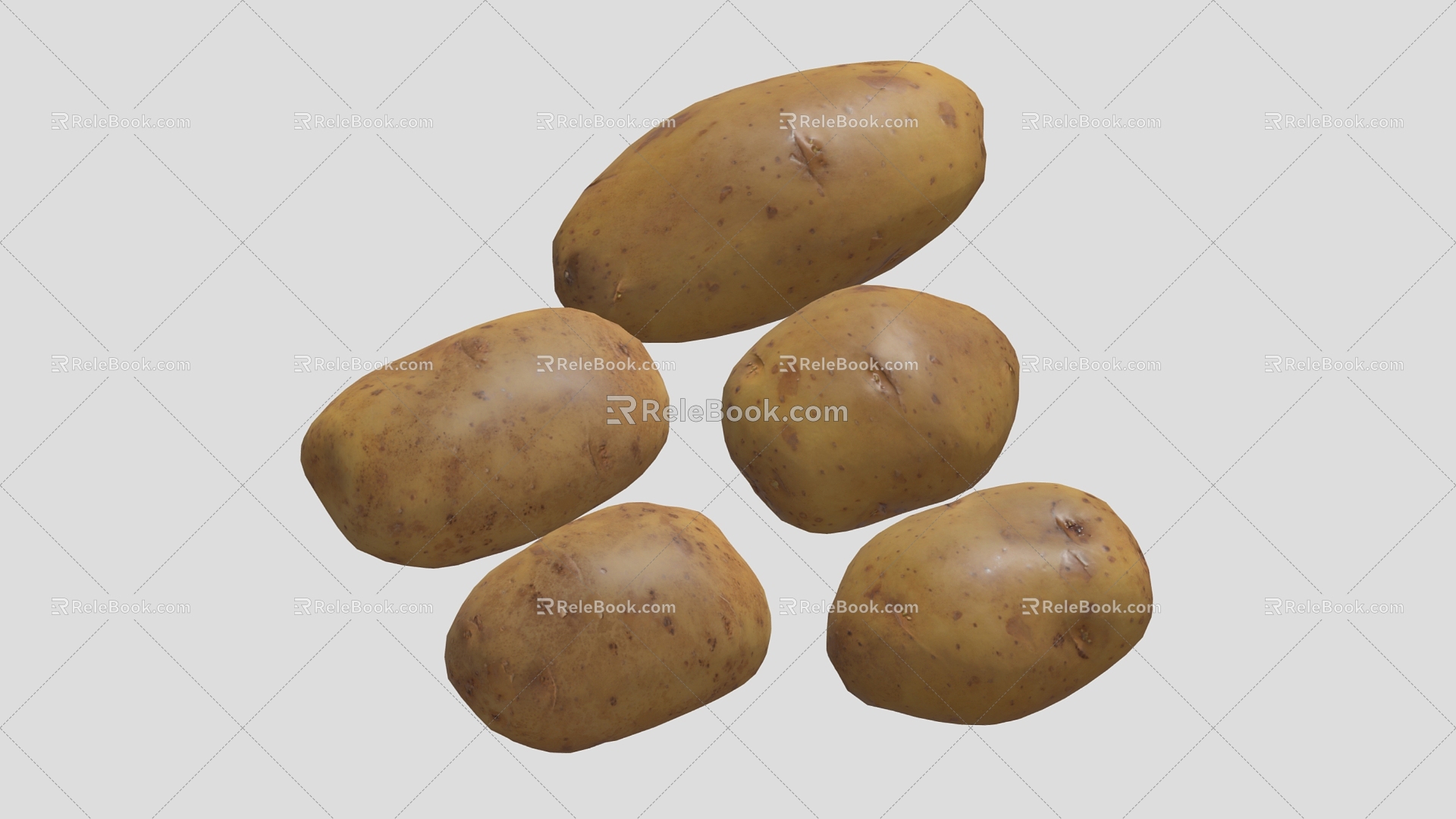 Cartoon Potato Potato Low Poly Potato Potato 3d model