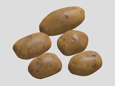 Cartoon Potato Low Poly Potato 3d model