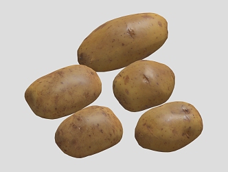 Cartoon Potato Low Poly Potato 3d model