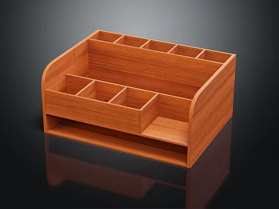 Wooden Storage Organizer With Multiple Compartments And Drawer For Home Organization 3d model