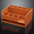 Wooden Storage Organizer With Multiple Compartments And Drawer For Home Organization