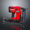 Makita Red Cordless Nail Gun With Rechargeable Battery For Home DIY Projects