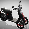 Modern Three Wheeled Motorcycle With Black Body And Red Accents Design