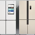 Modern Refrigerators With Smart Display And Various Color Options For Home Kitchen Use 3d model