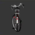 Vintage Bicycle Featuring Front Light Rear Rack And Spoked Wheels On Gray With Shiny Reflection