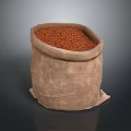 Burlap Sack Filled With Red Beans As Everyday Household Storage Item