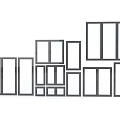 Collection Of Assorted Window Frames With Different Sizes And Designs 3d model