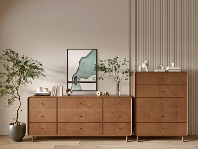 Modern Wood Grain Cabinet Simple Style Cabinet Whole Cabinet Sideboard Balcony Cabinet Storage Cabinet Entrance Cabinet 3d model
