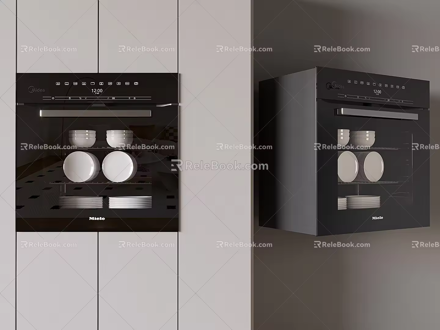 Modern embedded disinfection cabinet disinfection cabinet bowl chopsticks plate 3d model