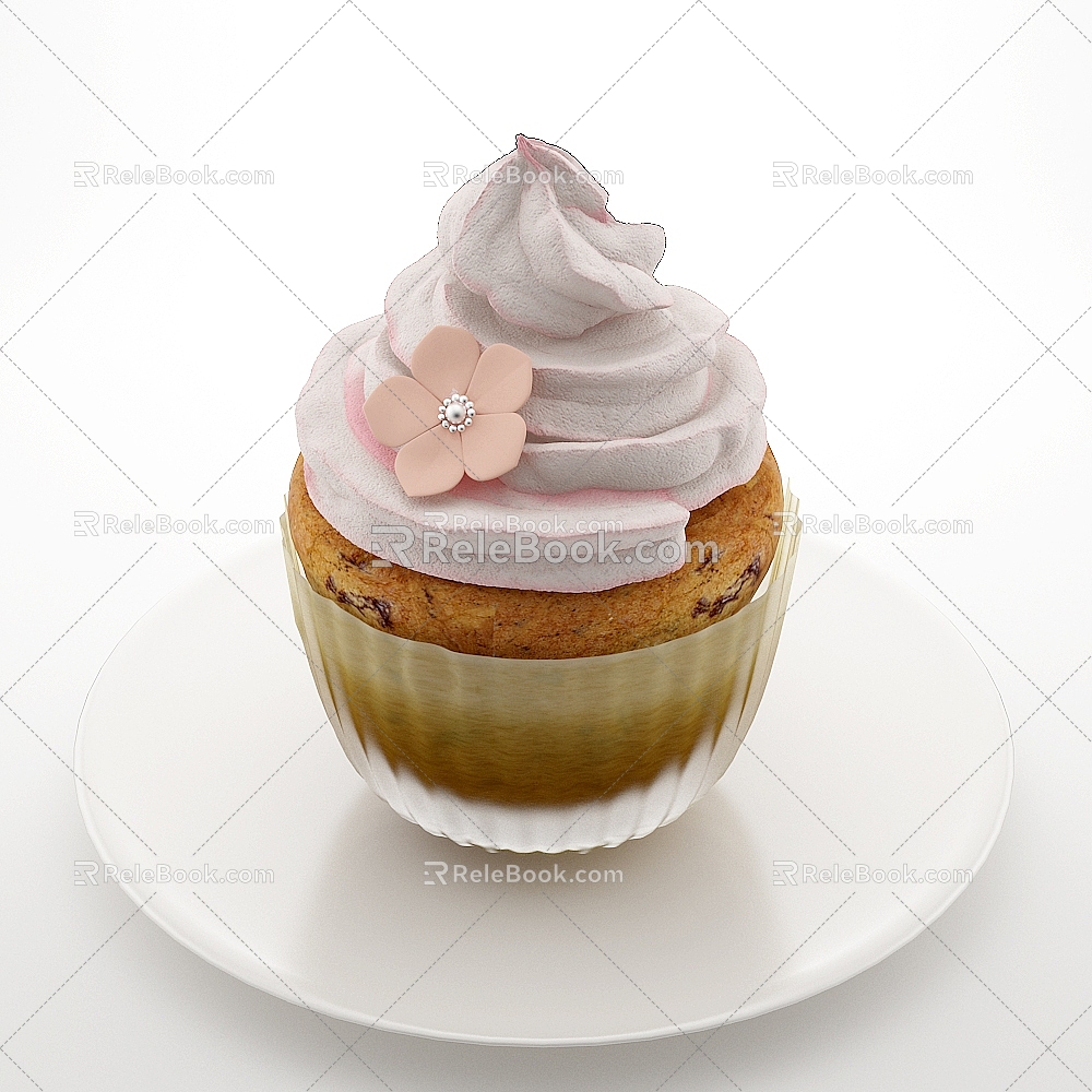 Small cake dessert small flower cake dessert afternoon tea 3d model