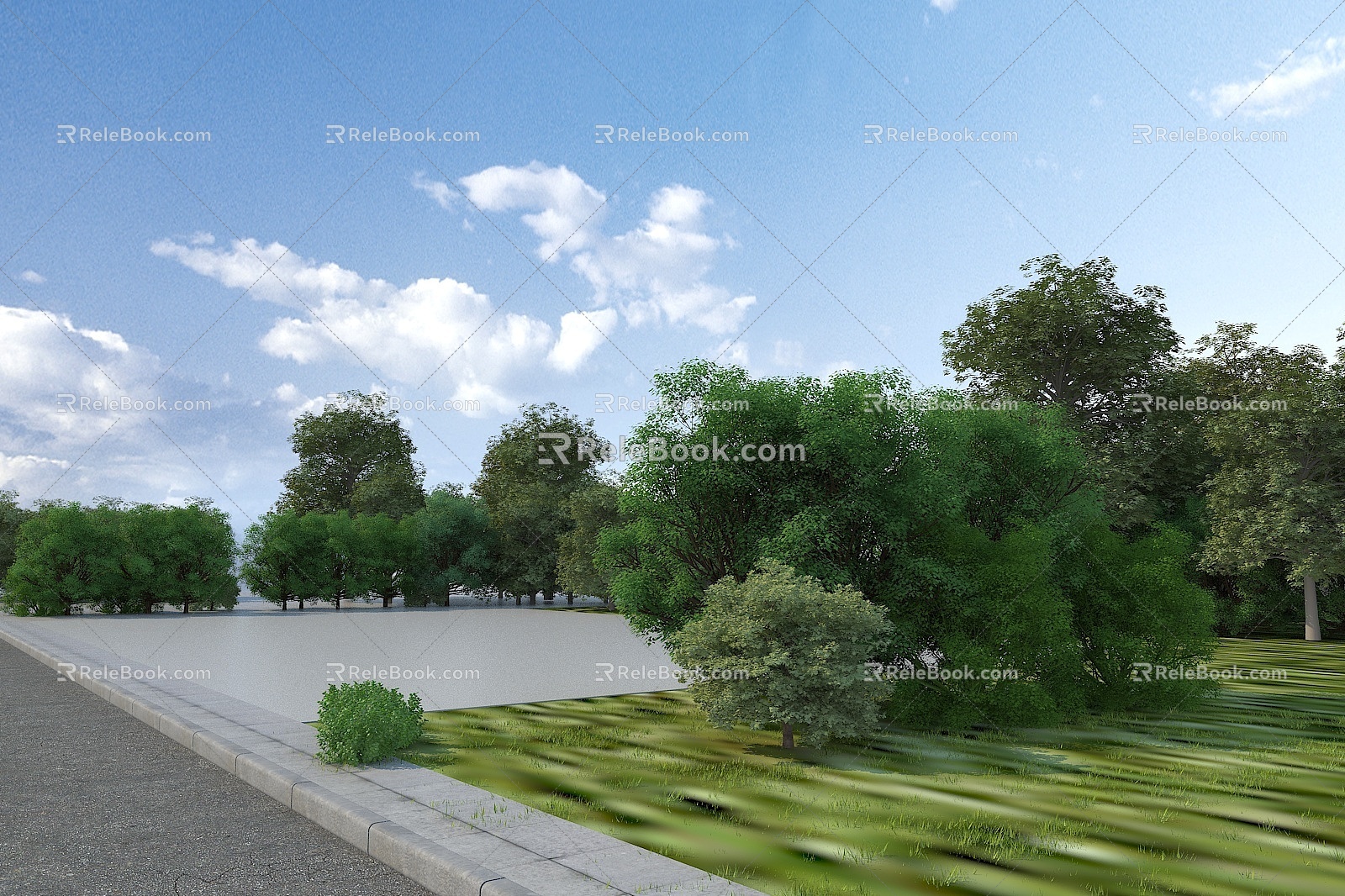 Road landscape 3d model