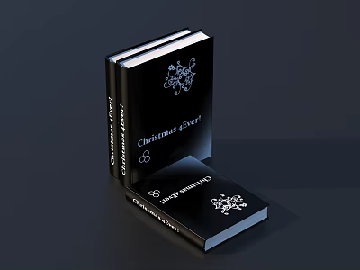 Black Cover Books Featuring Christmas Party And Large Gatherings With Snowflake Design 3d model