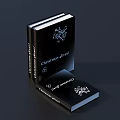 Black Cover Books Featuring Christmas Party And Large Gatherings With Snowflake Design