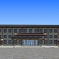 Traditional Chinese Style Hotel Building With Grey Brick Facade And Classic Roof Design