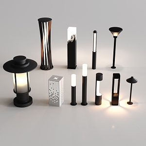 Modern Outdoor Lights Landscape Lights Combination Lawn Street Lights Garden Outdoor Garden Lights Combination 3d model