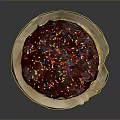Delicious Layered Cake With Chocolate Glaze And Colorful Sprinkles On Paper Plate