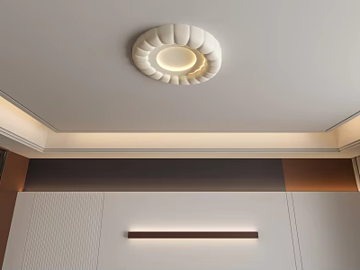 Modern Round Ceiling Light With Soft Glow In Minimalist Interior Design 3d model