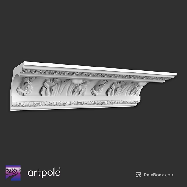 Ornamental White Architectural Component With Intricate Carvings And Decorative Patterns 3d model 