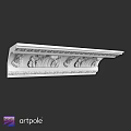 Ornamental White Architectural Component With Intricate Carvings And Decorative Patterns
