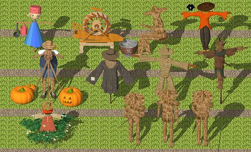 New Chinese Scarecrow 3d model