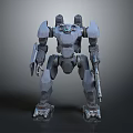 Futuristic Sci Fi Mech Warrior With Shield And Plasma Gun Design