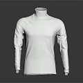 White Turtleneck Long Sleeve Top With Minimalist Design And Comfortable Fit