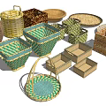 Various Woven Storage Baskets In Different Functional Designs For Home Organization