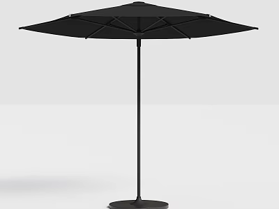 Modern Black Outdoor Umbrella With Sturdy Pole And Round Base 3d model