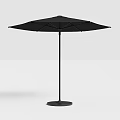 Modern Black Outdoor Umbrella With Sturdy Pole And Round Base