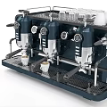 Modern Professional Kitchen Espresso Machine With Multiple Milk Frothers And Pressure Gauges