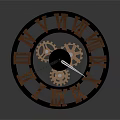 Vintage Mechanical Clock Design With Roman Numerals And Exposed Gears