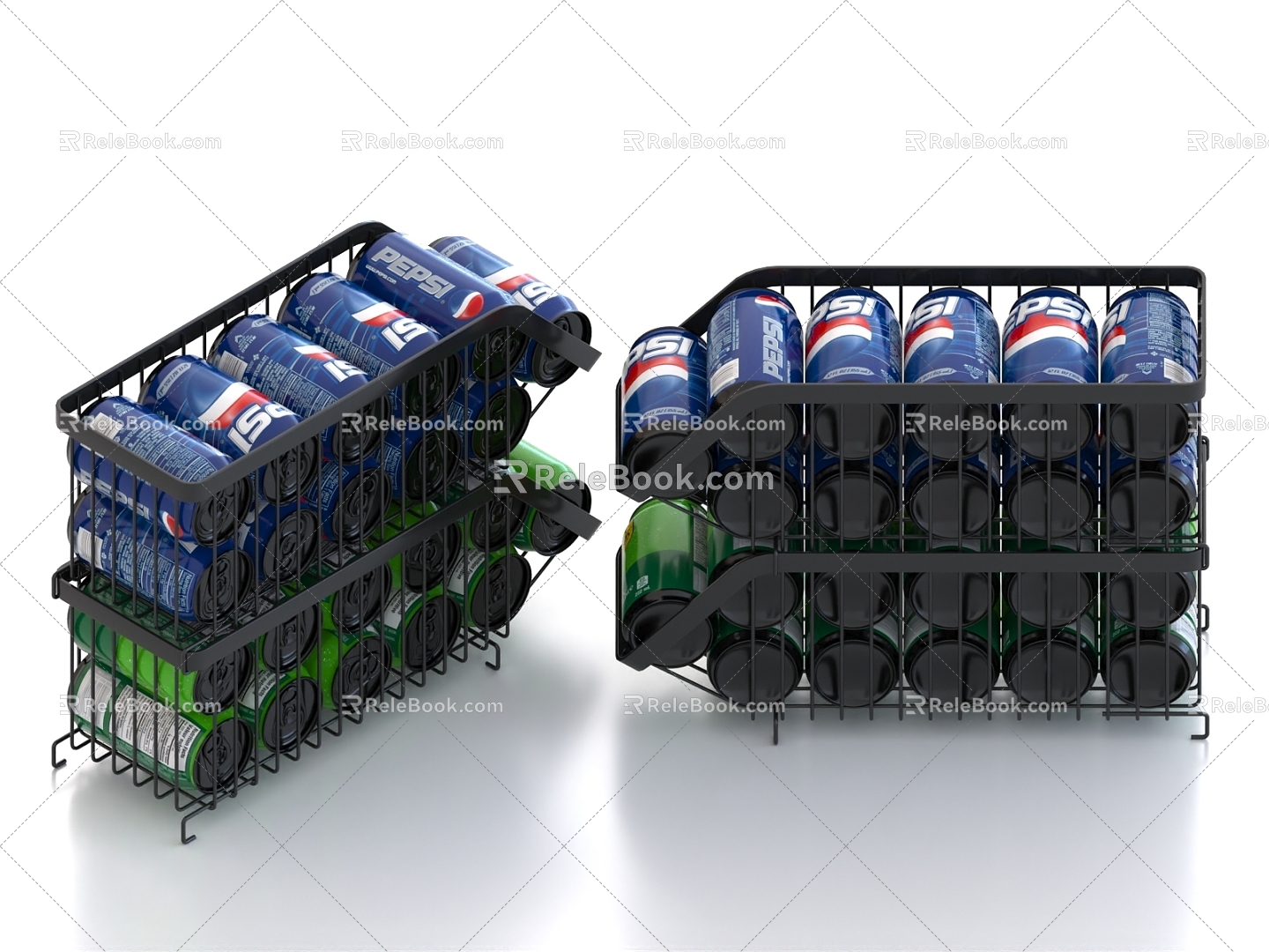 Coke Sprite Soda Cans Beverage Rack 3d model