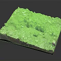 Natural Wood And Stone Miniature Landscape Model With Moss And Gravel Details