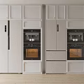 Modern Built in Kitchen Appliances Set With Oven Refrigerator And Coffee Maker