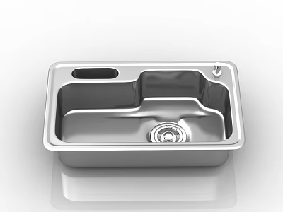 Stainless Steel Double Bowl Kitchen Sink With Modern Sleek Design And Functional Drain 3d model