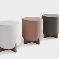 Small fabric stool 3d model