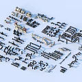 Various Types of Industrial Pipes and Fittings with Plumbing Components