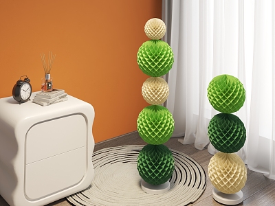 Decorative Ornaments Internet Celebrant Honeycomb Ball Column Dress-up Heap Kindergarten Green Ornaments Green Honeycomb Ball Ornaments model