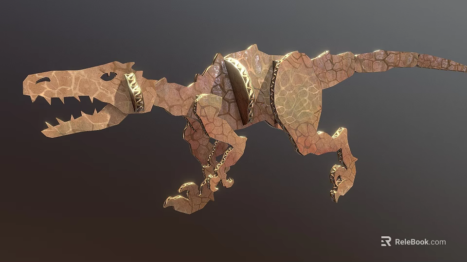 3D Modeled T Rex Dinosaur Character With Cracked Skin For Game And Film 3d model 