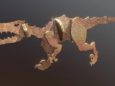 3D Modeled T Rex Dinosaur Character With Cracked Skin For Game And Film 3d model