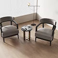 Single sofa leisure table and chair combination 3d model