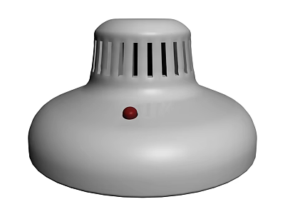White Modern Table Lamp With Grille Top Design And Red Indicator 3d model