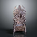Iron Throne Made Of Swords With Ancient Metal Structure And Majestic Design