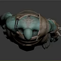 Game Movie Character Green Skin Muscular Orc With Brown Armor And Wrist Guards