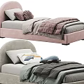 Modern Stylish Single Bed Interior Designs With Gray And Pink Frames And Cozy Bedding