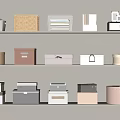 Stylish Decorative Storage Boxes With Woven Fabric Plastic And Lidded Designs On Shelves