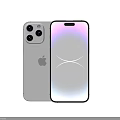 Apple iPhone Silver Design With Triple Camera Setup And Gradient Display Screen Smartphone 3d model