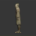 Ancient Chinese Terracotta Warrior Sculpture With Detailed Armor And Standing Pose